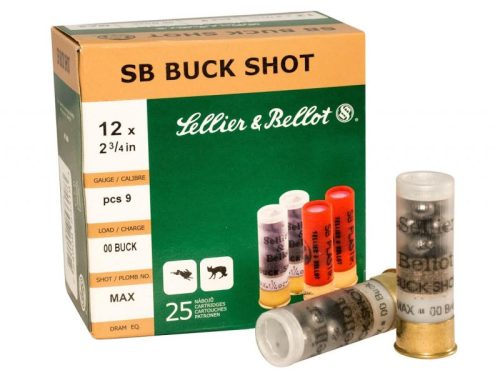 Sellier & Bellot 12GA 2.75" 00 Buck Shot 25Rd SB12BSG - Ammo master - Ammo Depot USA